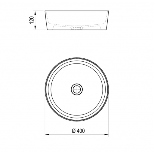 Раковина накладная Ravak UNI 400 SLIM XJX01140002 белая